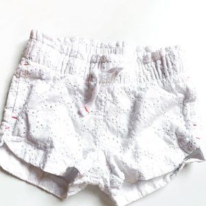 cat & jack white eyelet lace shorts w/drawstring